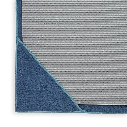 Gaiam Stay Put Yoga Towel Mat (Fits Over Standard Size - 70"L x 26"W), Lake, Large