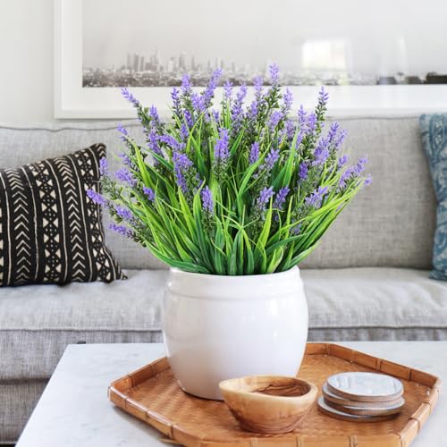 N&T NIETIN 10 Bundles Black Artificial Flowers, Fake Monkey Grass with Flowers, UV Resistant Fake Plants Halloween Black Flowers Decor for Party Front Porch Home Garden Patio