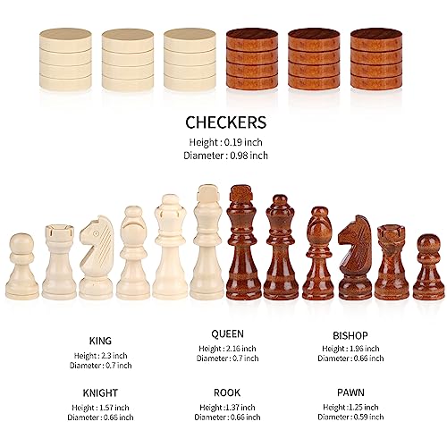Rinten 2 in 1 Magnetic Chess Set & Checkers Board Game, 12" Handmade Folding Chess Board, Portable Travel Chess Set, Beginner Chess Board Game for Adults & Kids