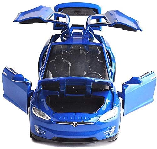 1:32 Scale Car Model X90 Tesla Alloy 1/32 Diecast Model Car w/Sound & Light Pull Back Model Mini Vehicles Toys for Kids Gift Tesla Lovers Collection