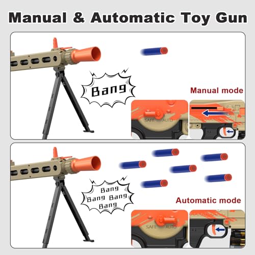 ToyerBee Toy Gun for Boys, Shell Ejecting Foam Blasters for Kids Ages 8-12, Automatic & Manual Sniper Rifle with Large Capacity Magazine and 30 Soft Bullets, Gifts for Boys Girls Birthday Christmas