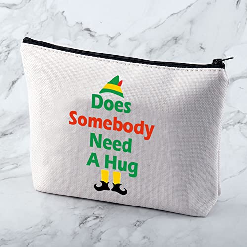 MNIGIU Elf Movie Quotes Cosmetic Bag Does Somebody Need A Hug Makeup Zipper Bag Elf Fan Gift