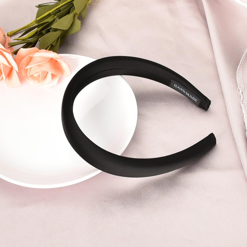 Black Velvet Headbands Hair Band for Women Solid Color Headbands for Girls Wide Thick Headbands for Women Teens Soft Sponge Headband for Washing Face Headbands for Women Girls Hair Accessories