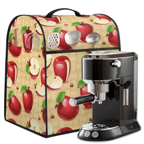 Kitchen Aid Mixer Cover Red Apples Stand Mixer Cover Compatible With 5-8 Quart Tilt Head Coffee Maker Dust Covers Durable Foldable Washable Kitchen Aid Mixer Accessories