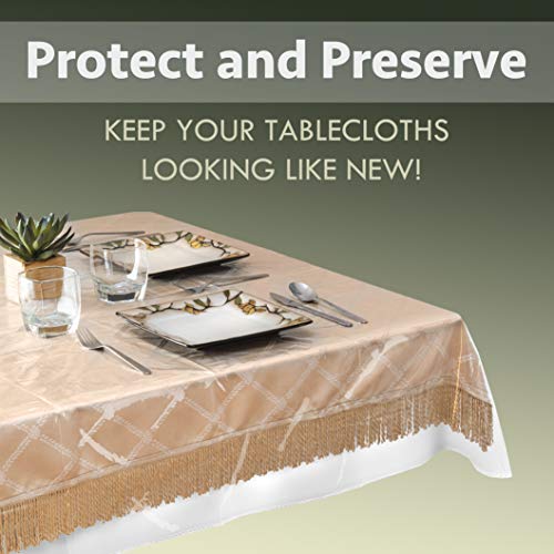 Elaine Karen Clear Plastic Table Cover Protector 100% Waterproof Table Protector Crystal Clear Plastic Tablecloth Cover for Dining Table Heavy Duty Vinyl, 60" x 108" Rectangle