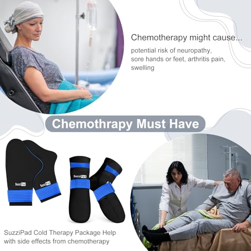 SuzziPad Cold Therapy Socks & Hand Ice Pack, Cold Gloves for Chemotherapy Neuropathy, Chemo Care Package for Women and Men, Ideal for Plantar Fasciitis, S/M, Purple