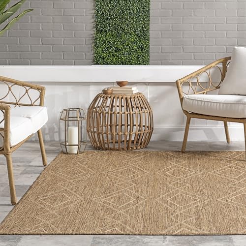 nuLOOM Sherilyn Geometric Indoor/Outdoor Area Rug, 9' 6" x 12', Beige