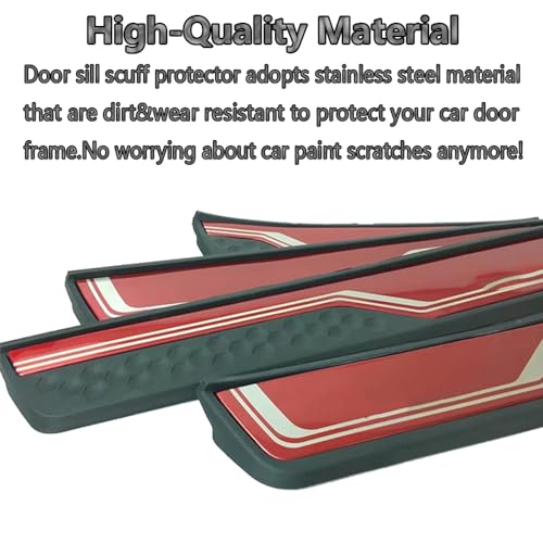 CEBAT 4Pcs LED Stainless Steel Car Door Sill Scuff Plate Guard Sills for Honda CRV 2017-2025 Automotive Door Entry Guard Protector Trim