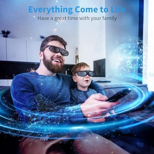 BOBLOV DLP Link 3D Glasses, 144Hz Rechargeable Active Shutter Eyewear Compatiable with Optoma, BenQ, Acer, ViewSonic, Vivitek, Panasonic, Dell, Other DLP-Link 3D Projectors (Black - 4Pack)