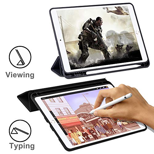 Arae for iPad 10.2 inch Case (9th Generation 2021) &(7th Generation 2019) & (8th Generation 2020) Auto Wake/Sleep Feature Standing Cover, Black