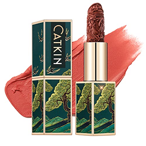 Catkin Rouge Matte Lipstick, Waterproof Long Lasting Satin Moisturizing Smooth Soft 0.13 Ounce-Chinese Style (C.168)