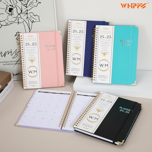 2024-2025 Academic Planner - July 2024 - June 2025, 6.3" x 8.5", School Planner 2024-2025 Weekly Monthly Planner with Tabs, Hardcover, Thick Paper, A5 Agenda Calendar Organizer, Black