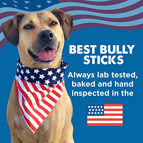 Best Bully Sticks Premium Hickory Smoked 100% Natural Thick 6 Inch Bully Sticks for Dogs - Odor Free with Smoky Aroma - No Additives Free-Range Grass-Fed Beef, Grain-Free Dog Chews - 5 Pack