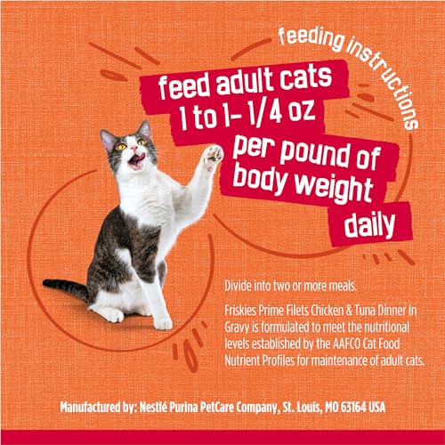 Purina Friskies Prime Filets Chicken and Tuna Dinner in Wet Cat Food Gravy - (Pack of 24) 5.5 oz. Cans