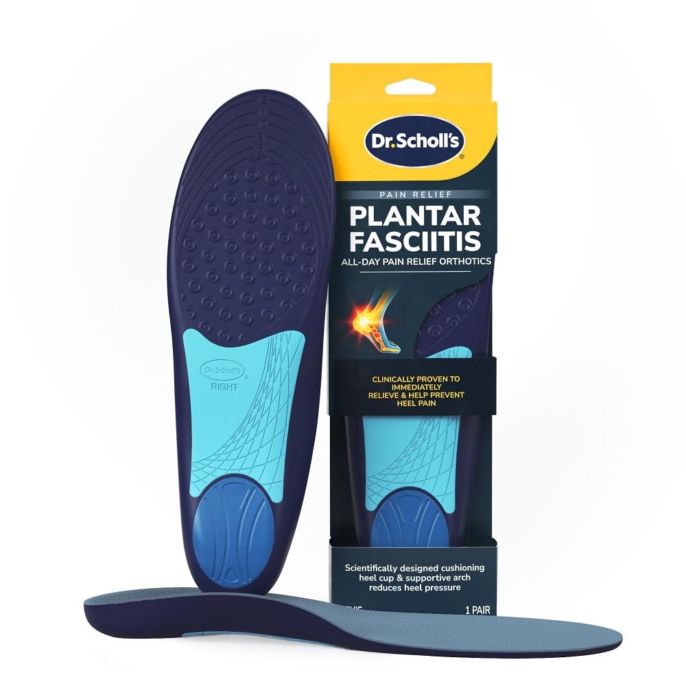 Dr. Scholl’s Plantar Fasciitis Pain Relief Orthotic Insoles, Immediately Relieves Pain: Heel, Spurs, Arch Support, Distributes Foot Pressure, Trim to Fit Shoe Inserts: Men's Size 8-13, 1 Pair