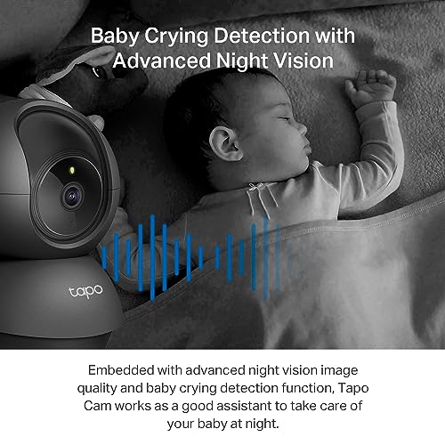 Tapo TP-Link 2K Pan/Tilt Indoor Security Camera for Baby Monitor, Pet Camera | Motion Detection & Tracking | 2-Way Audio | Cloud & SD Card Storage | Works w/Alexa & Google Home | Black C211