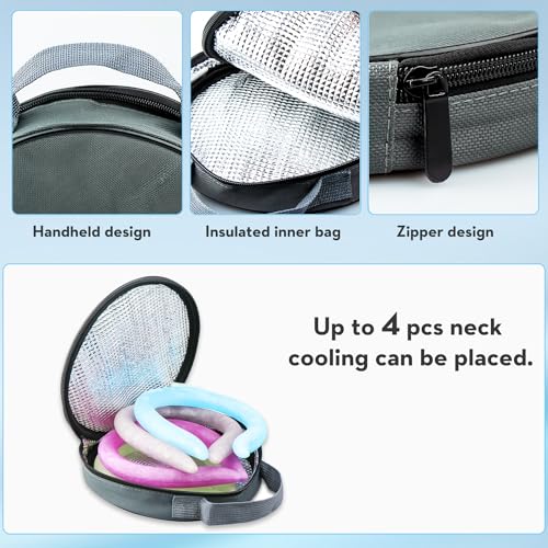 Neck Cooling Tube, Reusable Ice Neck Cool Wrap for Outdoor Indoor, Relief for Hot Flashes and Summer (Black)