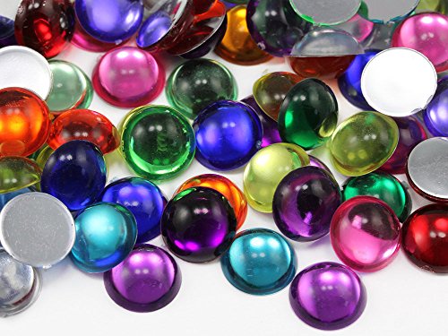 7mm Violet .VT Flat Back Acrylic Round Cabochon Pro Grade - 100 Pieces