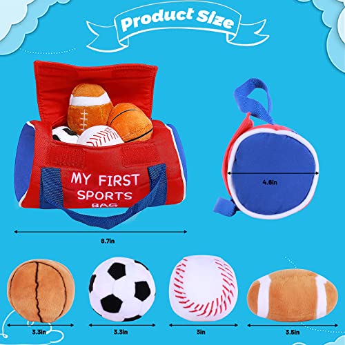 Obami My First Sports Bag Baby, 4 Tiny Cloth Balls, Interesting and Rich Sport Balls for Early Education Baby Toy