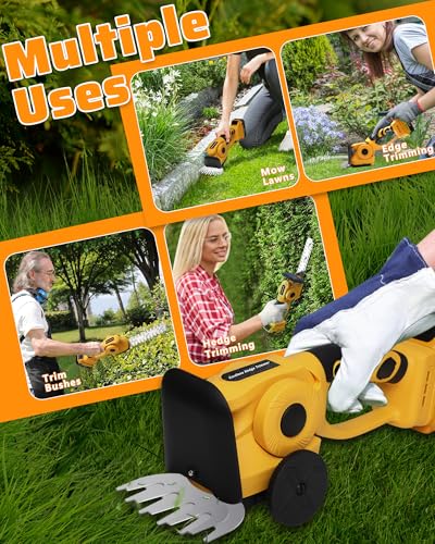 Cordless Hedge Trimmer for DEWALT 20V MAX Battery (No Battery) - Electric Hedge Trimmer Cordless Grass Trimmer, 2 in 1 Handheld Grass Cutter + Hedge Shears for Gardening, Lawn, Yard (ZZ-TL198-01)