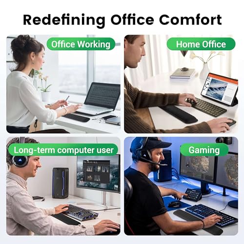 Mekass Ergonomic Mouse Pad and Keyboard Wrist Rest Set, Super Soft Memory Foam Desk Wrist Support Cute for Computer Keyboard, Non-Slip Arm Rests Cushion for Typing Gaming Office Laptop Mac (Purple)