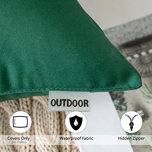 MIULEE Pack of 2 Decorative Outdoor Waterproof Pillow Covers Square Garden Cushion Sham Throw Pillowcase Shell for Spring Patio Tent Couch 16x16 Inch Pale Green