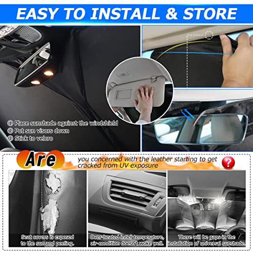 Karltys 3PCS Windshield Sun Shade for 2022-2025 Nissan Pathfinder, Front and Side Window Sunshade Custom Fit Pathfinder, Reflective Foldable Sun Visor Cover Protector Keep Your Car Cool