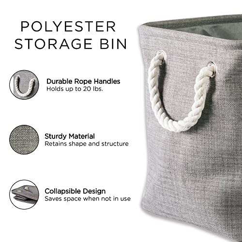 DII Buffalo Check Storage Collection Collapsible Bin with Handles, Medium Rectangle, 16x10x12, Black & White