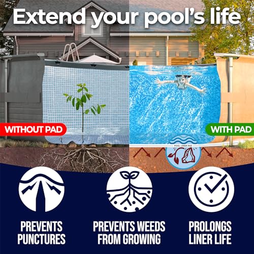 Shop Square 10-Foot-by-15-Foot Oval Pool Liner Pad for Above Ground Pools - Under Pool Padding, Above Ground Pool Pad Oval, Puncture Protection, Extend Liner Life, Durable Geotextile Material