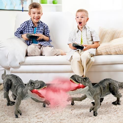 TALGIC Remote Control Dinosaur for Boys 4-7, Robot Dinosaur Toys for Kids 5-7, rc Dinosaur with Realistic Legs & Spray Stream,Remote Dinosaur Toys for Kids3 4 5 6 8 Year Old boy Birthday Gift (Blue)