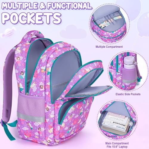 Fimibuke Kids Backpack for School Boys - 3PCS Waterproof Toddler School Bag Cute Bookbag Set with Lunch Box & Pencil Case for Preschool Kindergarten Elementary Back to School Student Ages 3-12, Trucks