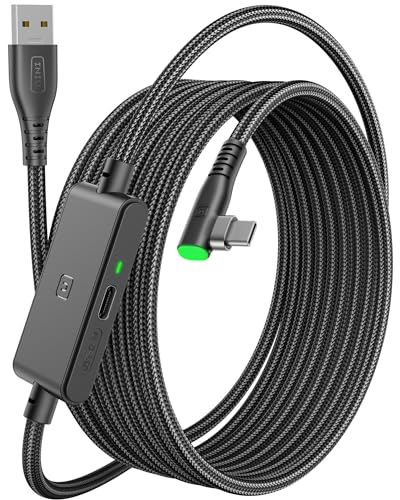 INIU Oculus Link Cable with Charging [16ft] for Meta Quest 3 Quest 2/Pro, Pico 4, PC VR, Steam VR, USB 3.0 High Speed Data Cable, USB C Charger Cord for VR Headset Accessories