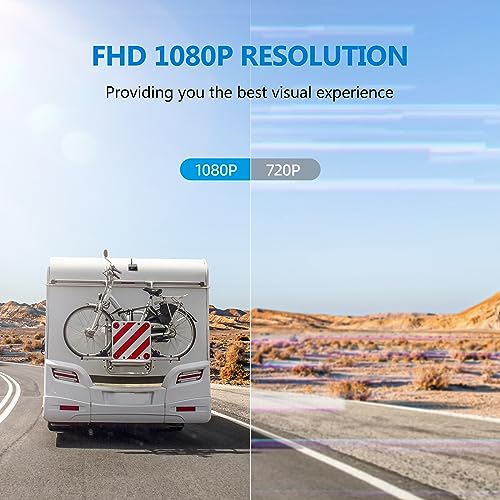 DVKNM 2 Magnetic Solar Wireless Backup Camera HD1080P 3 Mins DIY Installation DVR 7" IPS Monitor Rechargeable Reverse Camera System for Hitching Gooseneck Horse Trailer Fifth Wheels/Car RV Truck AP7-2