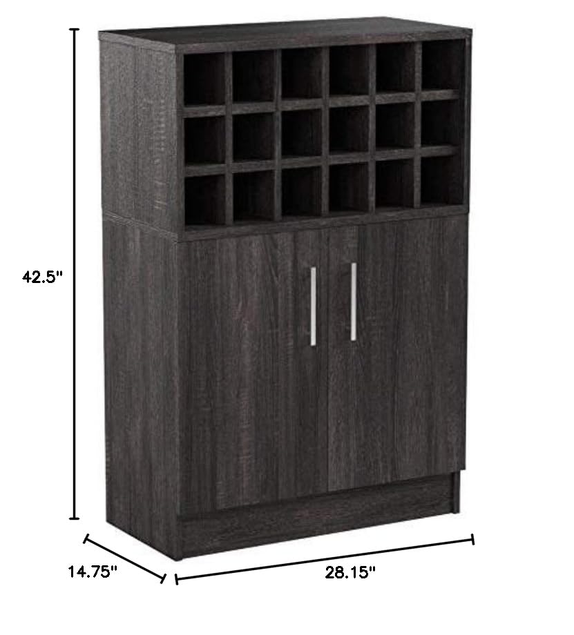 Christopher Knight Home Ridgecrest Mid-Century Modern Danish Styling Faux Wood Wine and Bar Cabinet, Sonoma Grey Oak