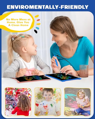bravokids 2 Pack LCD Writing Tablet with Stylus, 8.5 inch Colorful Doodle Board Drawing Pad for Kids, Travel Games Activity Learning Toys, Birthday Gift for Age 3 4 5 6 7 8 Year Old Boys Girls