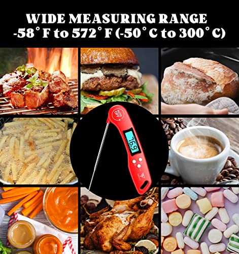 DOQAUS Digital Meat Thermometer, Instant Read Food Thermometer for Cooking, Kitchen Probe with Backlit & Reversible Display, Cooking Temperature Probe for Turkey, Grill, BBQ, Baking, Bread, Candy