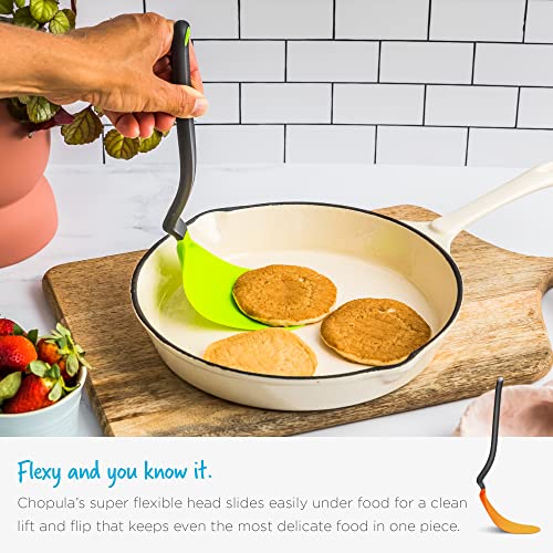 Dreamfarm Chopula Non-Stick-Safe Super-Flexible Sit-Up Spatula with Strong Flat Edge to Separate Food - 12" Black