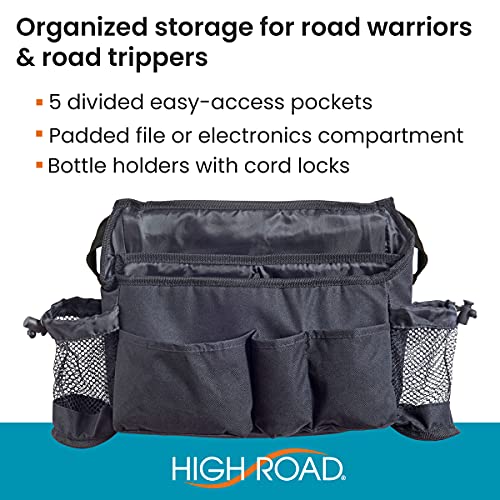 High Road SwingAway Car Front Seat Organizer with 6 Storage Pockets and 2 Bottle or Cup Holders