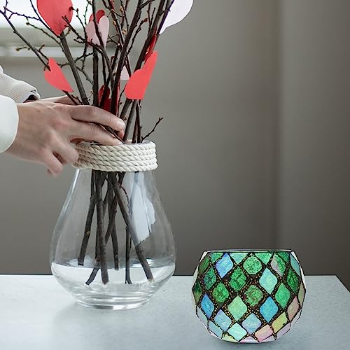 Mosaic Candle Holder Mosaic Tealight Candle Holder Glass Votive Candle Holder Glass Candle Stand for Home Wedding Party Table Centerpiece Tealight Candle Holder