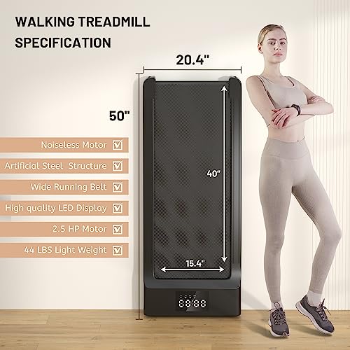MJWW Smart Walking Pad, 2 in 1 Portable Treadmill for Home Small, Compact Under Desk Treadmill with Remote Control LED Display