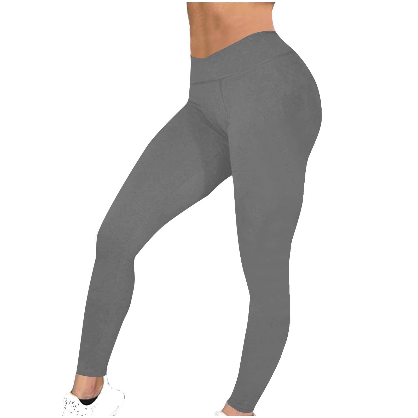 Black of Friday Deals for Women High Waisted Leggings for Women Trendy No See Through Slim Tummy Control Pant Casual Solid Cycling Workout Yoga Pants Womens Pants