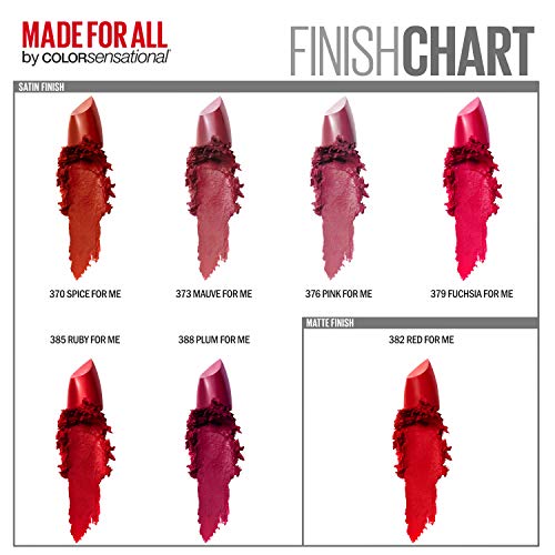 Maybelline Color Sensational Made for All Lipstick, Crisp Lip Color & Hydrating Formula, Red For Me, Red, 1 Count