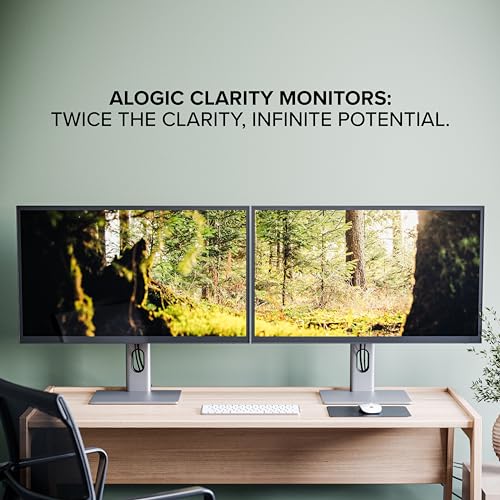 ALOGIC Clarity 27” 4K UHD LCD Monitor | USB-C 90W Power Delivery | 16:9 Silver & Black | Adjustable Stand