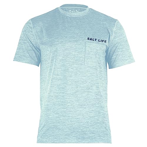 Salt Life Ride Or Die Short Sleeve Performance Pocket Tee, Sea Glass, Small