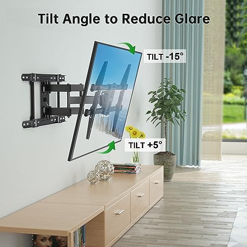 USX Mount Long Arm Full Motion TV Wall Mount for Most 42-90 inch TV 40 Inch Extension TV Mount，Wall Mount TV Bracket with 90°Swivel Up to 150lbs Fits 16” 18” 20” 24” Stud VESA 800x400mm XML035…