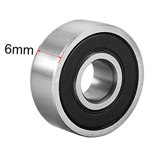 uxcell 606-2RS Deep Groove Ball Bearing 6mm x 17mm x 6mm Double Sealed High Carbon Steel Z1 Bearings 8pcs