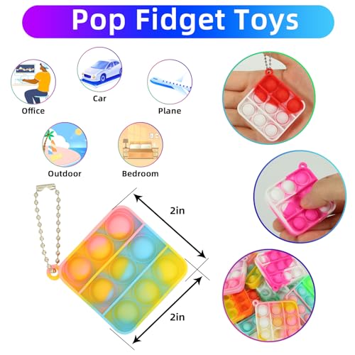57PCS Party Favors for Kids,Fidget Toys Bulk Its Birthday Party Favors for Kids Toddlers Adult, Small Classroom Prizes Box Fidgets Toys for Kids, Goodie Bag Stuffers, Treasure Chest, Bubbles Poppers