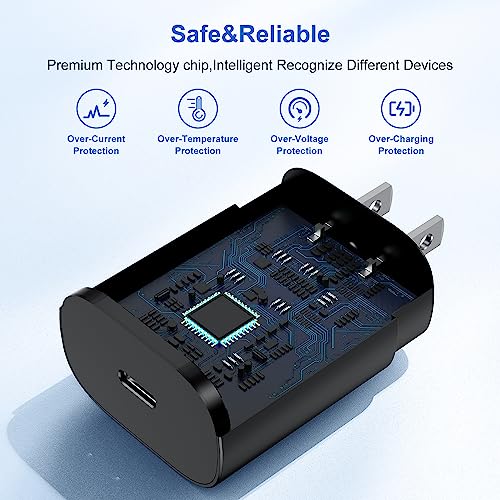 Type C Charger, 2 Pack 25W PD USB C Wall Charger Super Fast Charging Block & 3ft Android Phone Charger Cable for Samsung Galaxy S23 S22 S21 S20 Plus Ultra, Note 20 10 9 8/ S10 S9 S8 Pixel 6 5 4 Pro XL