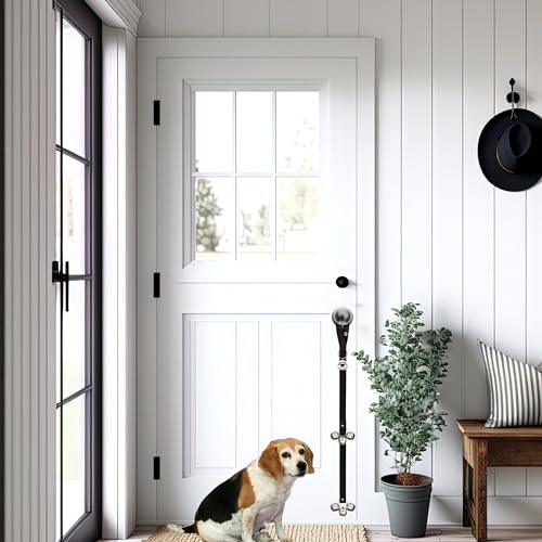 Caldwell's Pet Supply Co. Dog Potty Bells, Dog Door Bell, Bells To Go Outside, Potty Training Bell, Dogs Doorbell, Dogs Potty Doorbell, Ring To Go Pee, All Breed Puppy Training Tool - Black (Set of 2)