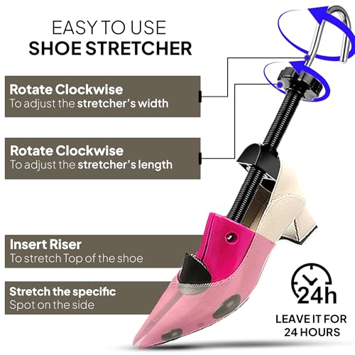 HOUNDSBAY Shoe Stretcher Women (10.5-13) Adjustable Shoe Widener Stretcher for Women, Shoe Expander & Leather Shoe Stretcher - Shoe Trees for Women - Shoe Care Kit